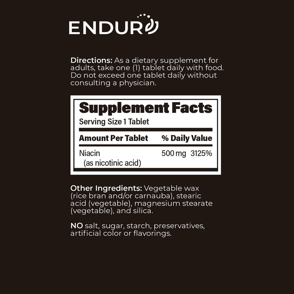 Endur-Acin vegan gluten-free icons underline dietary compatibility.