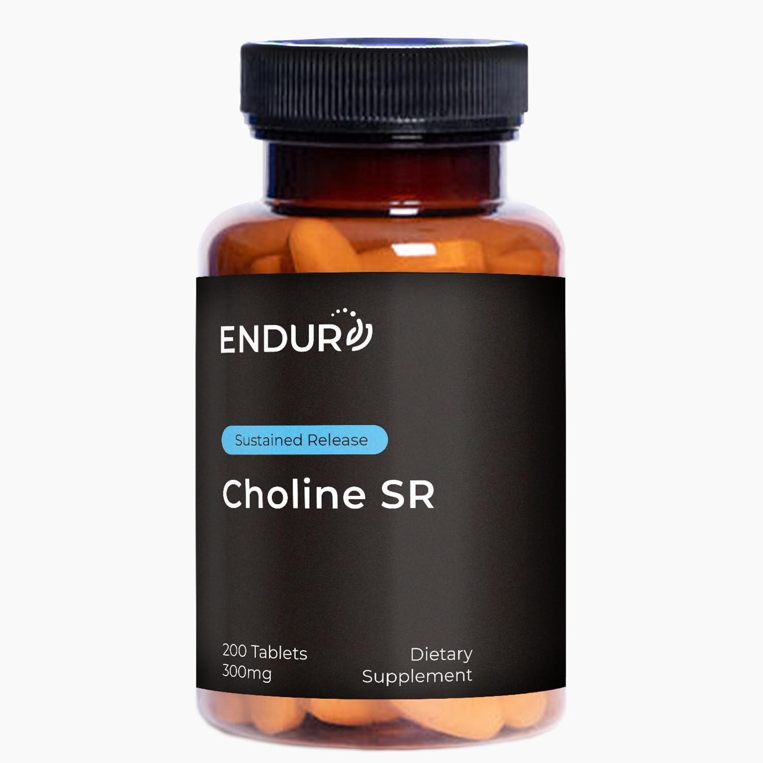 Endurance Choline L(+)-Bitartrate SR bottle for steady release and focused wellness.