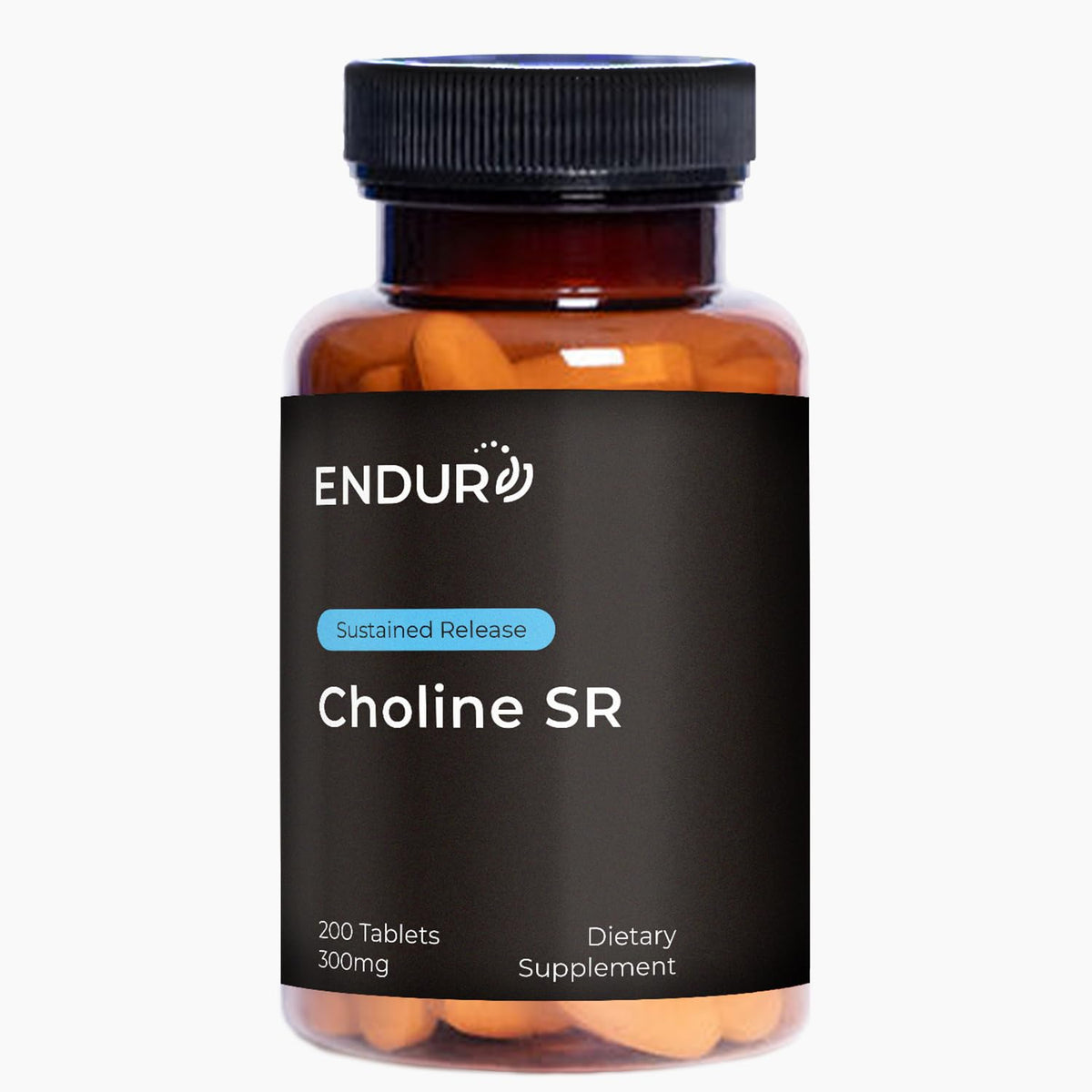 Endurance Choline L(+)-Bitartrate SR bottle for steady release and focused wellness.