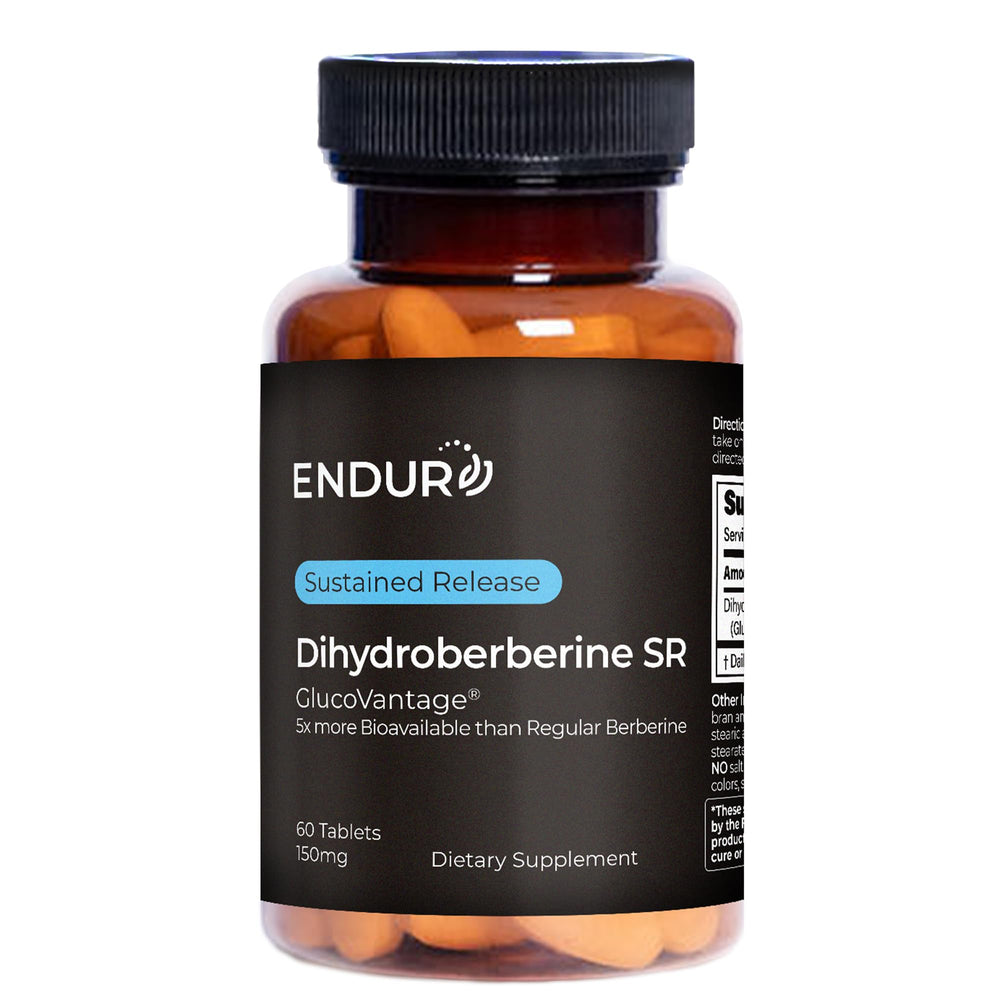Endurance Products ENDUR Dihydroberberine bottle highlights sustained-release support.
