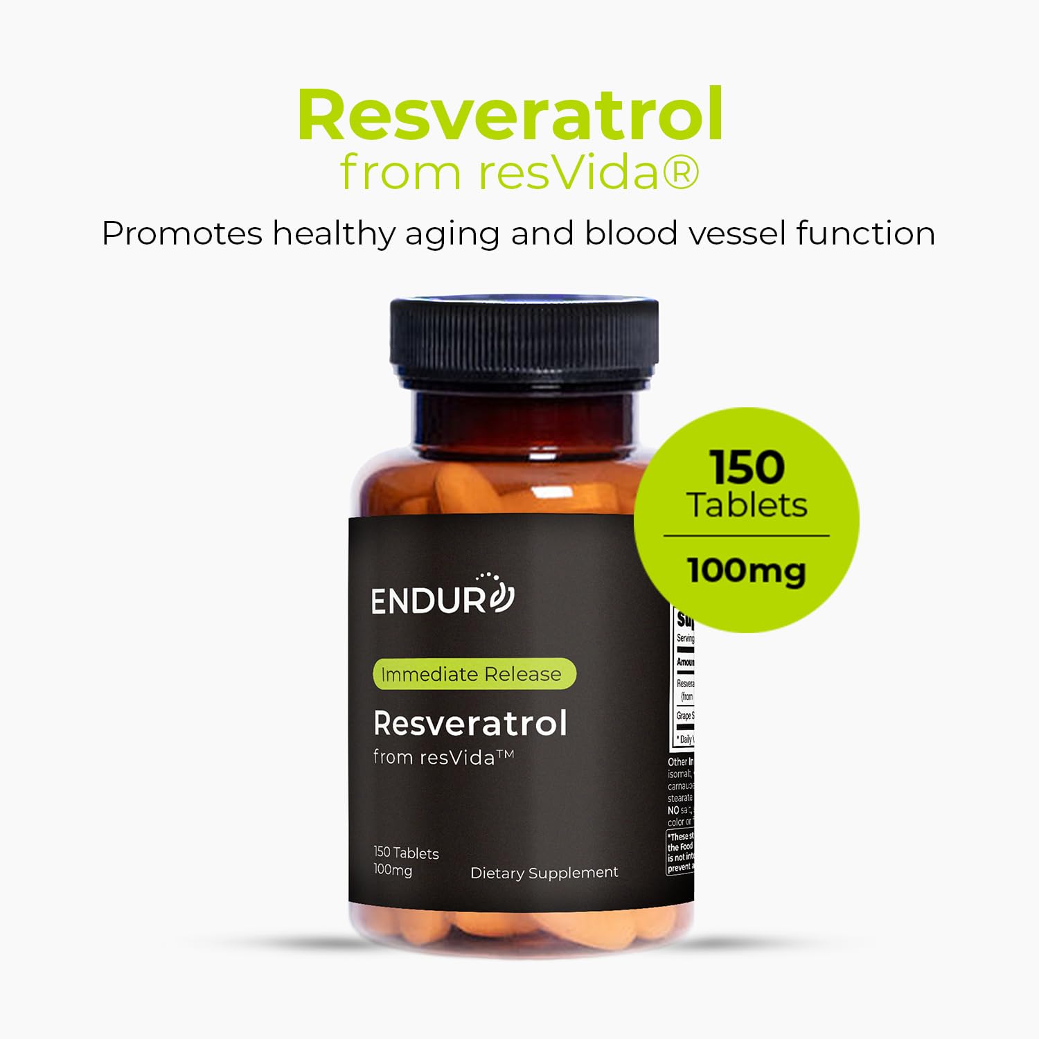 Endur Resveratrol immediate-release tablets for fast absorption