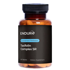 Endurance ENDUR Taxifolin Complex SR bottle front shows sustained-release antioxidant support.