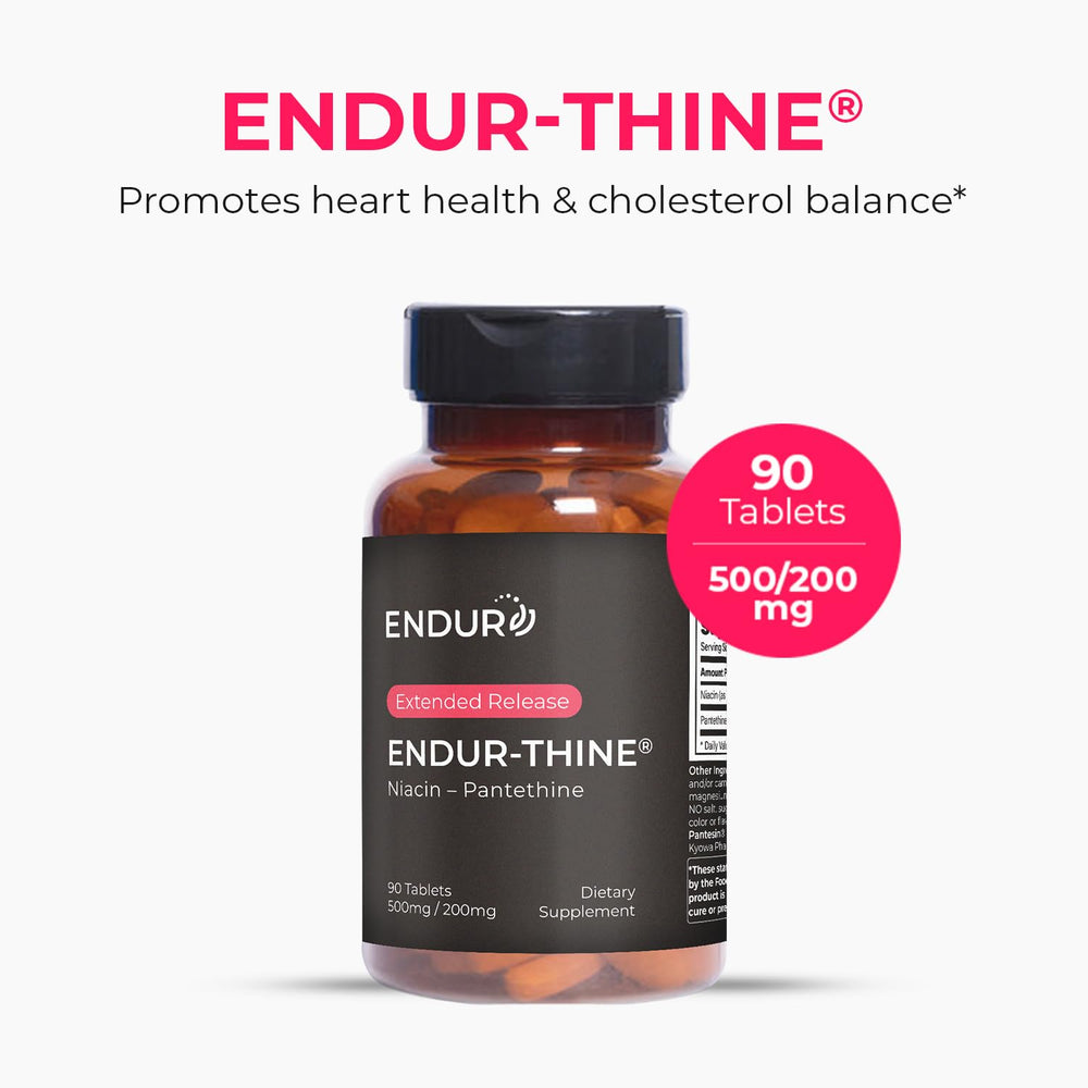Endur-Thine Niacin bottle back shows gluten-free vegan formula details