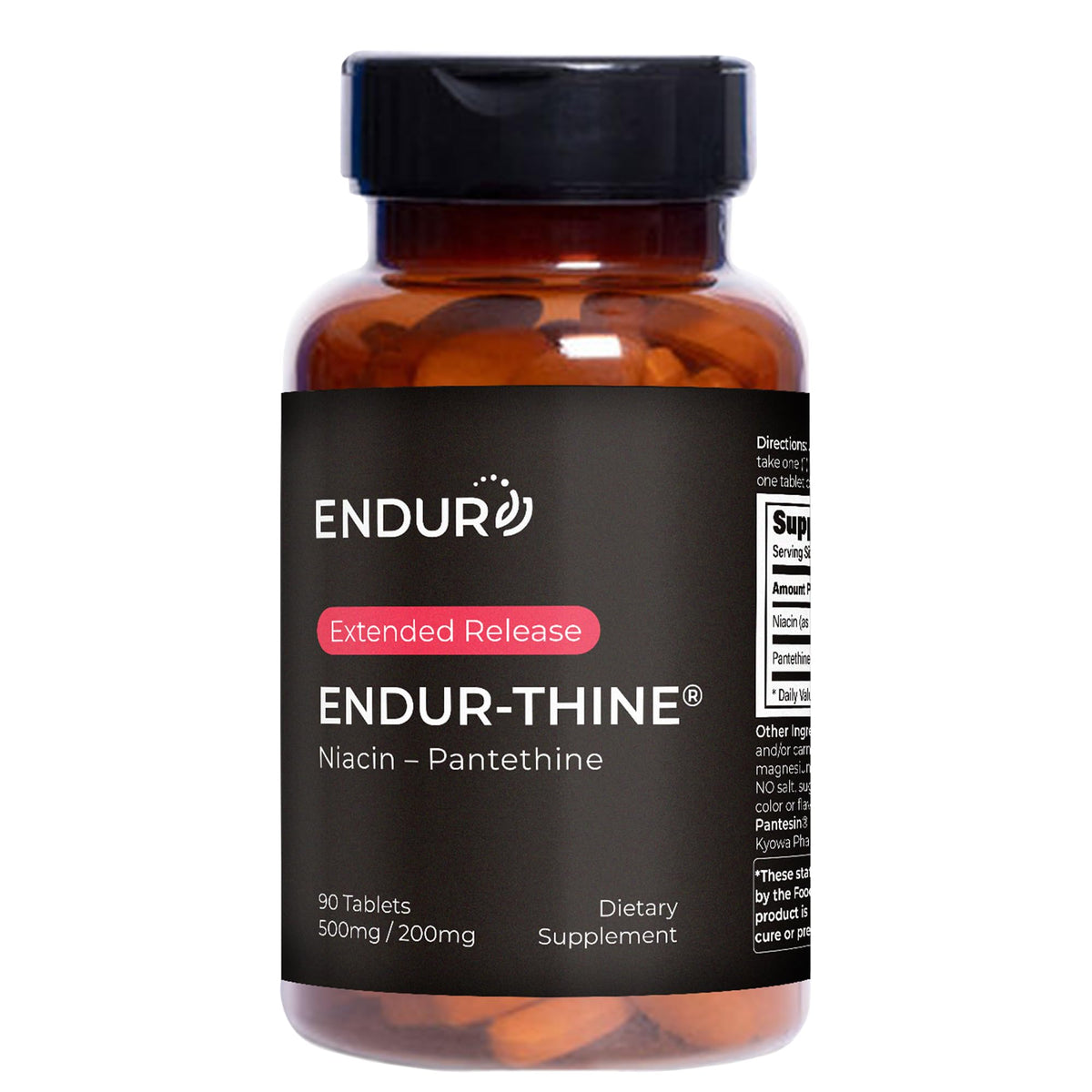 Endur-Thine Niacin bottle front, easy-to-swallow heart and liver support