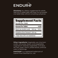 Endur-Thine Niacin packaging view emphasizes USA-made quality