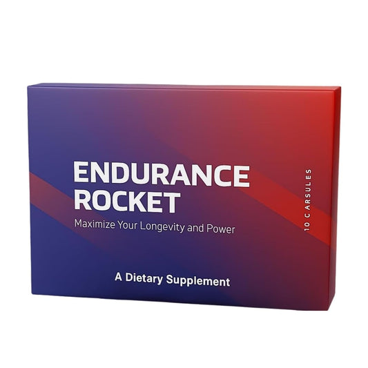 Endurance Rocket bottle front showing capsules for daily energy support