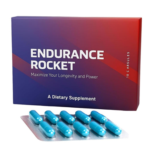 Endurance Rocket capsules close-up highlighting the extra strength formula