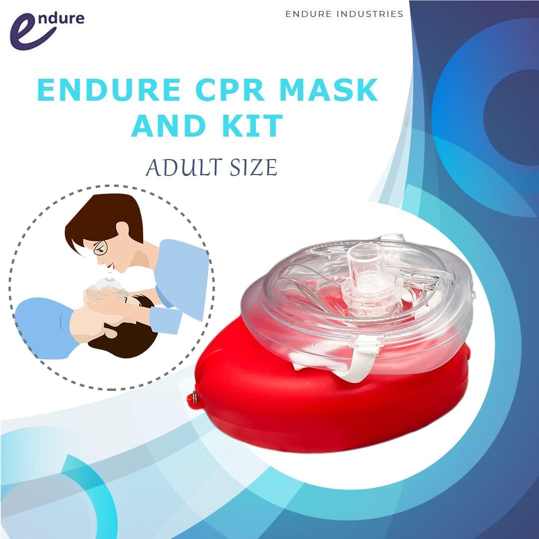Endure CPR mask with gloves and pads for ready first aid response.