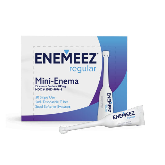 Enemeez Mini Enema with a comfortable flexible-tip for easy home use.