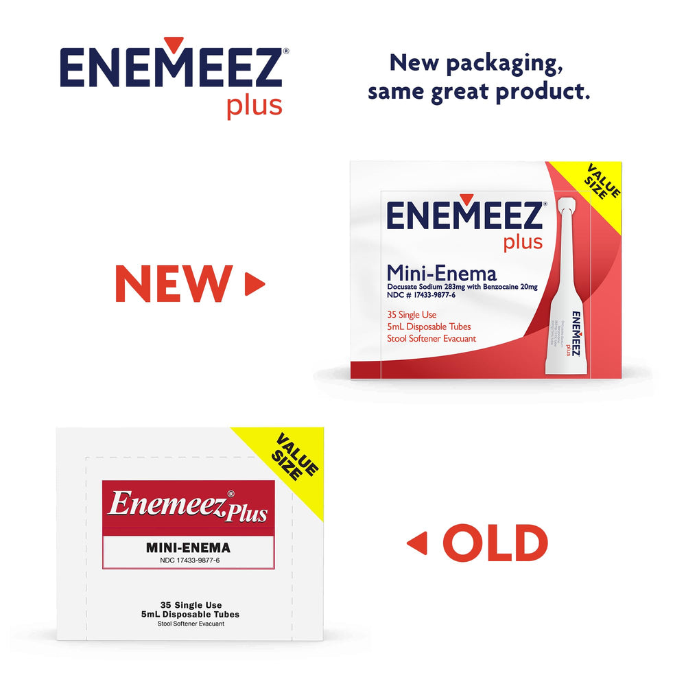 Enemeez Plus flexible-tip mini enema in preparation for comfortable insertion.