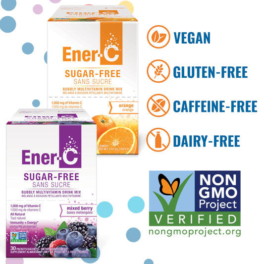 Ener-C berry packet in water for a tasty hydration moment