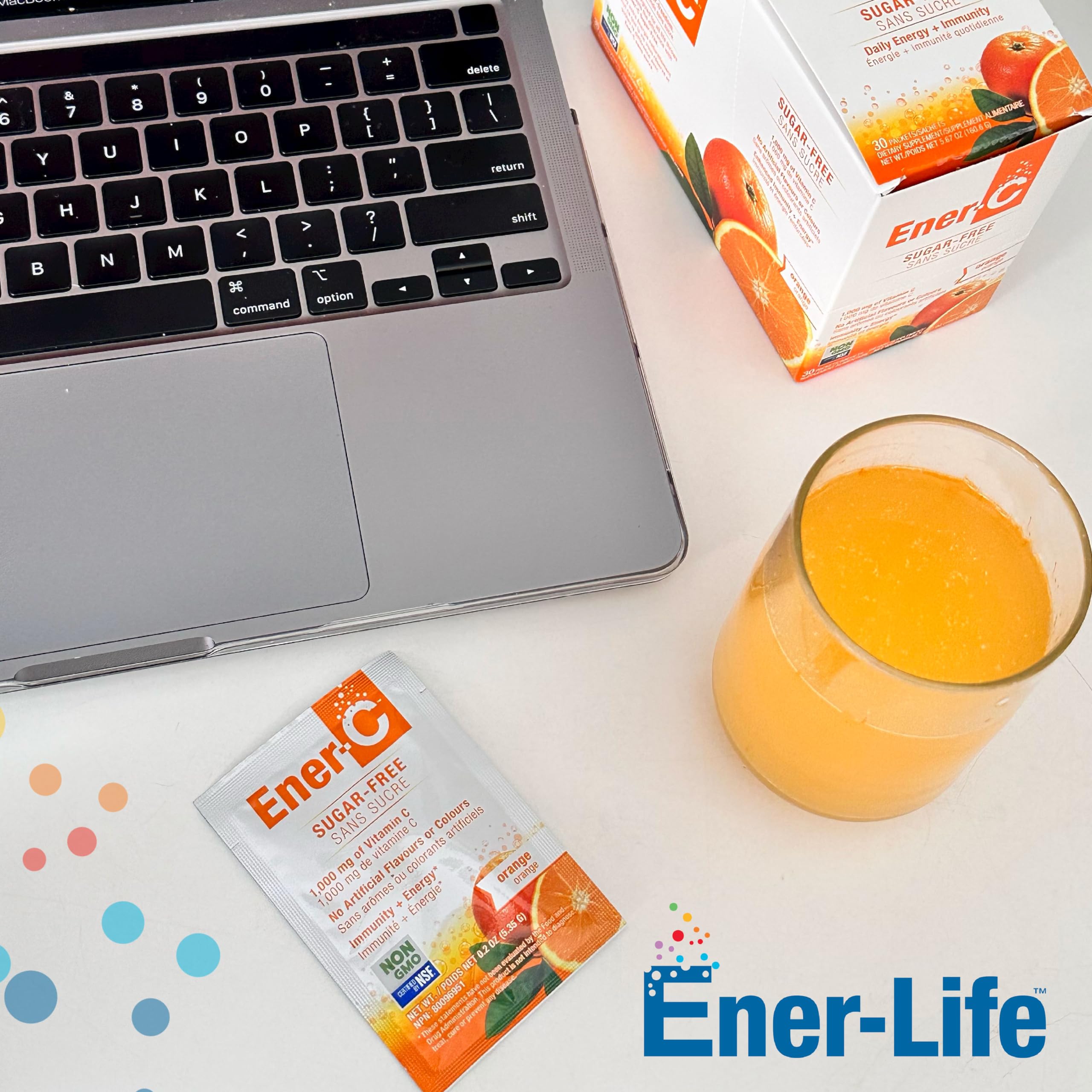 Ener-C travel packets arranged for on-the-go use