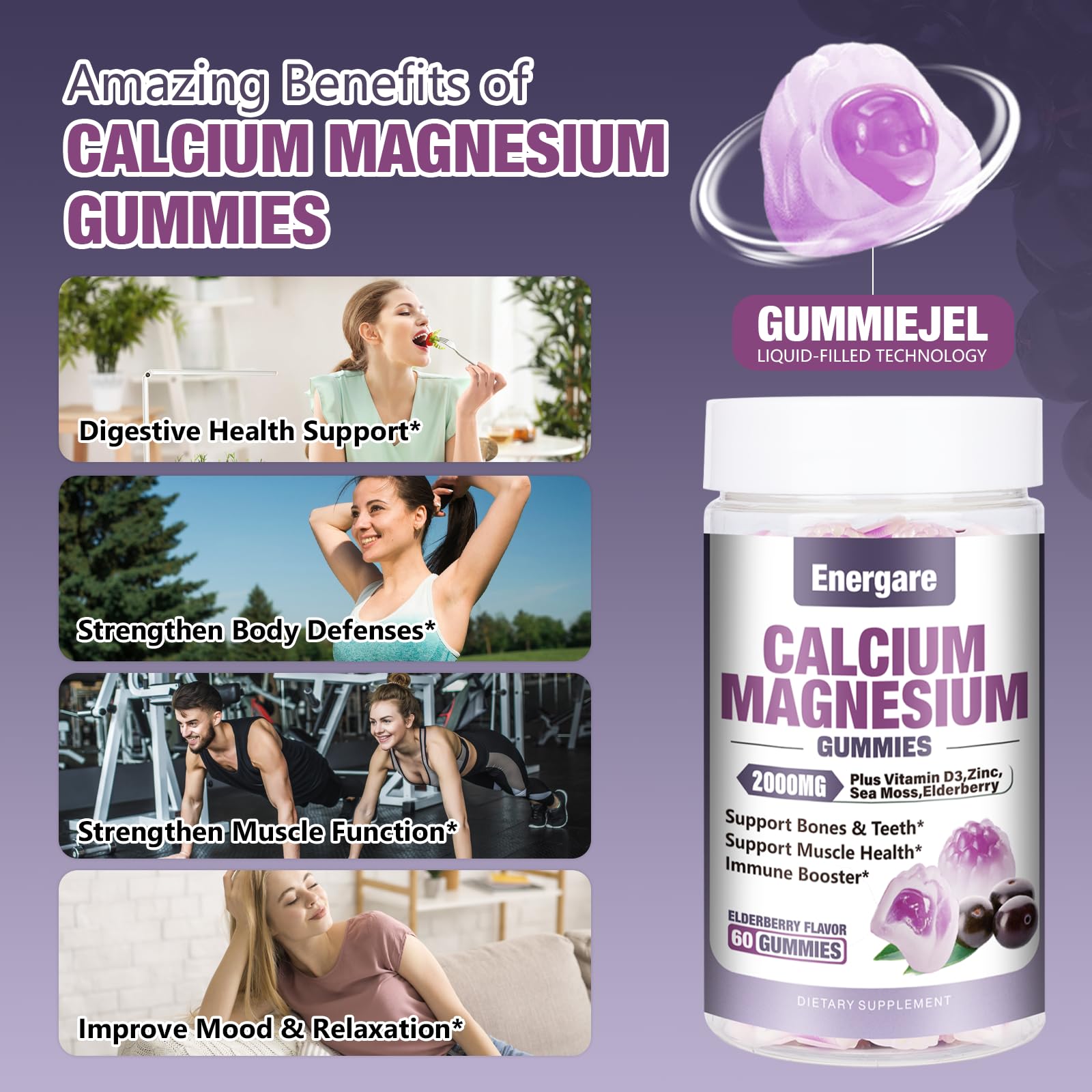 Energare gummies suitable for kids and adults on a daily supplement routine