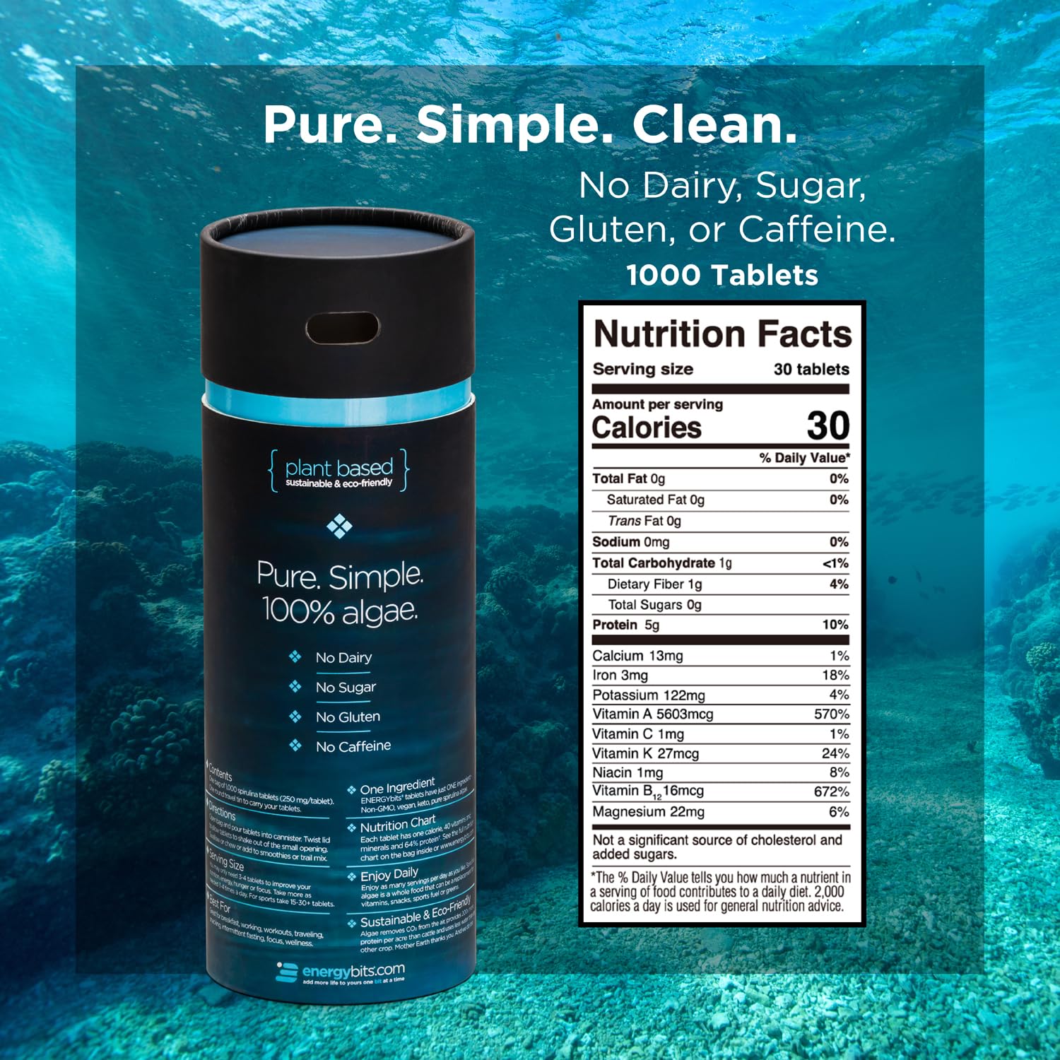ENERGYBITS label emphasizes vegan and keto-friendly plant nutrition.