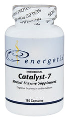 Energetix Catalyst-7 capsules close-up highlighting easy-to-swallow daily supplement.