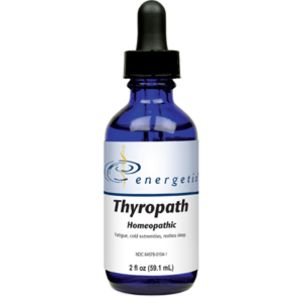 Energetix Thyropath bottle label close-up, highlighting the mineral blend for daily energy support.