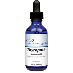 Energetix Thyropath bottle label close-up, highlighting the mineral blend for daily energy support.