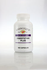 Energique Digestizyme Plus bottle cap close-up showing capsule blend for digestion support