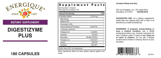 Energique Digestizyme Plus capsules ready to take with meals, supporting nutrient breakdown