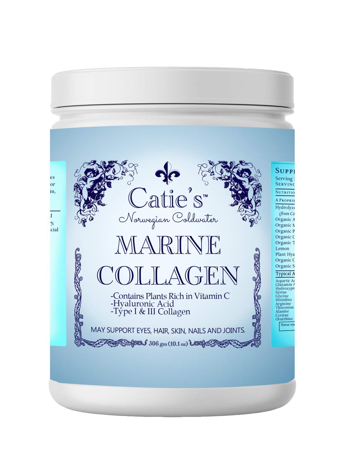 Energy Essentials Catie's Marine Collagen bottle for daily beauty support with sustainable cod collagen.