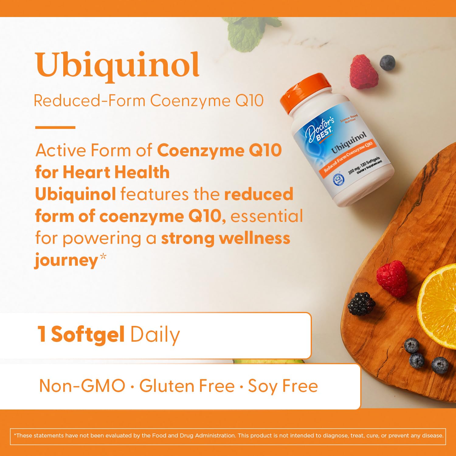 Ubiquinol 200 mg image highlights mitochondria energy production concept.