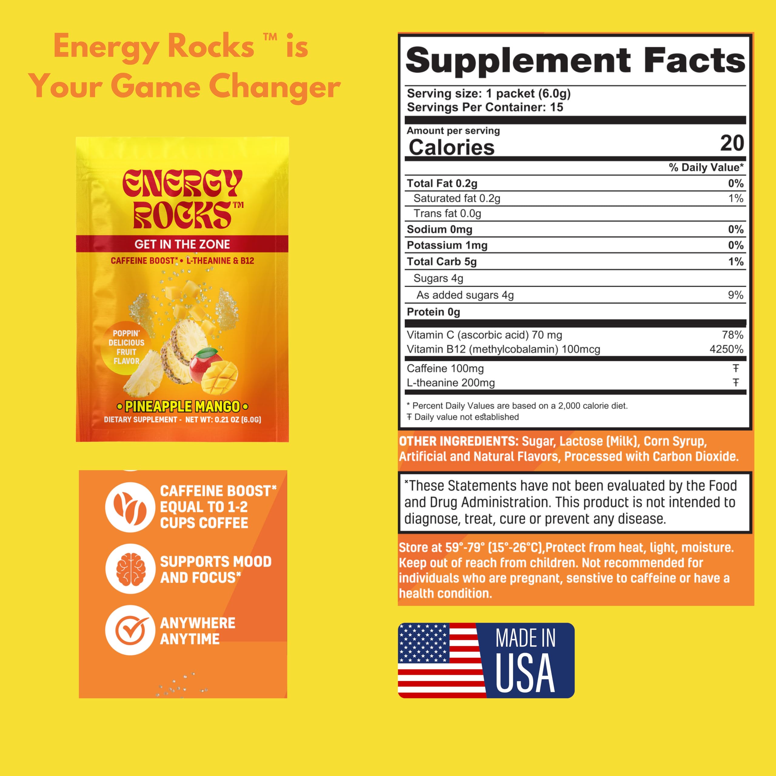 Energy Rocks portable sachet, carryable energy companion for everyday tasks.