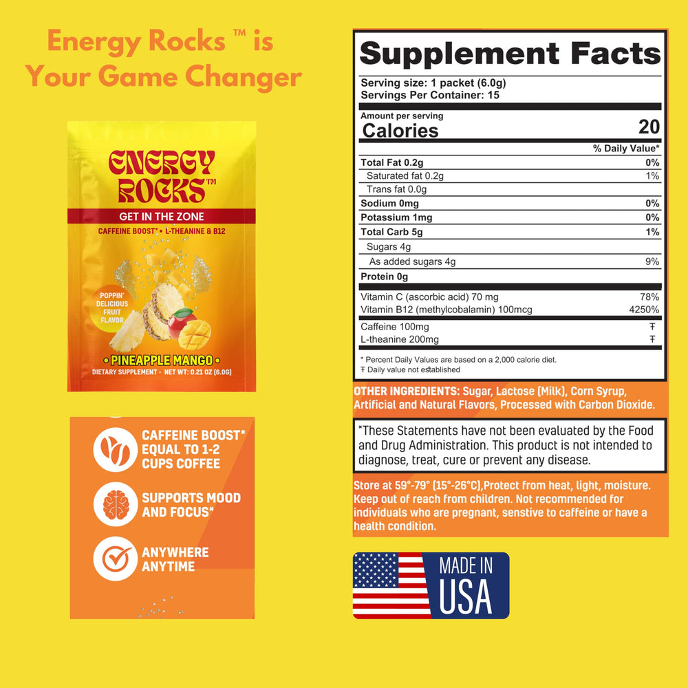 Energy Rocks portable sachet, carryable energy companion for everyday tasks.