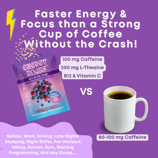 Energy Rocks sachet on the go, pocket energy for workouts and commutes.