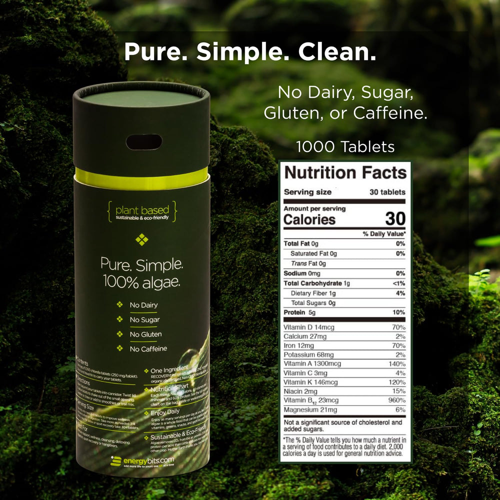 RECOVERYbits label highlights 40 nutrients and vegan source