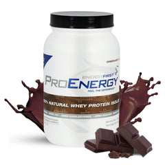 EnergyFirst grass-fed chocolate whey isolate bottle for muscle recovery