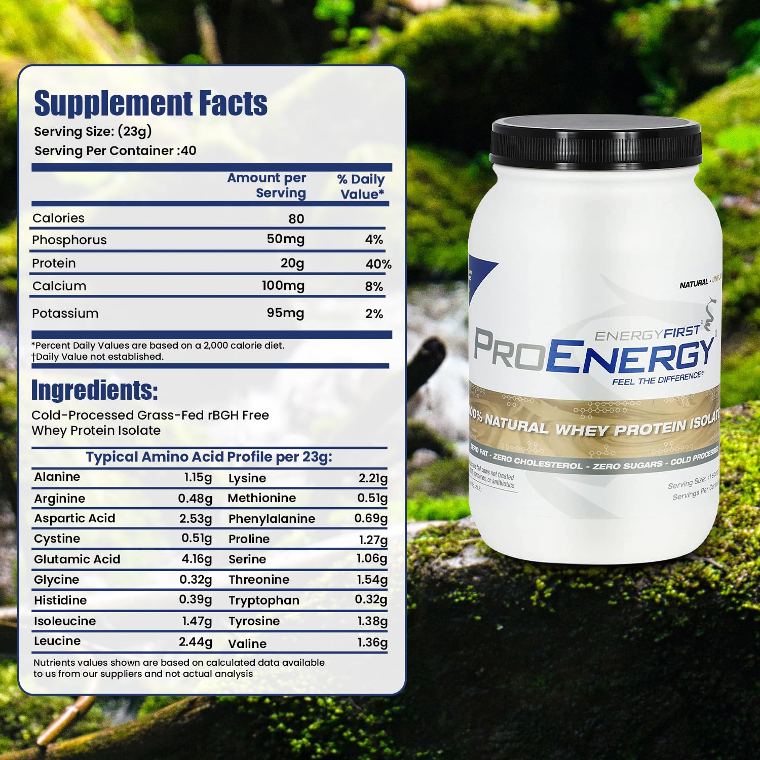 EnergyFirst unflavored protein shake glass demonstrates versatile mixing for smoothies and quick meals.