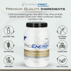 EnergyFirst whey protein isolate shaker with powder ready for mixed shakes after training.