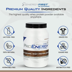 EnergyFirst whey protein scoop ready to measure a serving