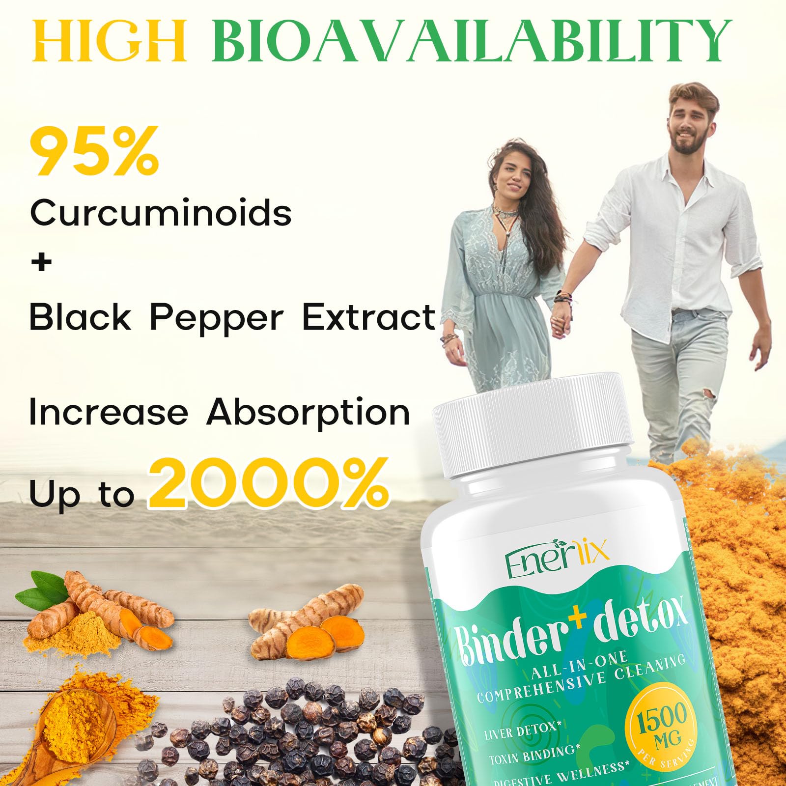 Enerlix probiotic-prebiotic 5 Billion CFU label emphasizing gut balance.