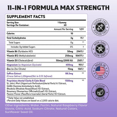 Enerlix Saffron Gummies ingredients panel highlights natural extract blend for calm and clarity.