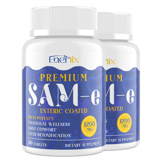 Enerlix SAM-e 1200mg bottle front view for daily mood and joint support