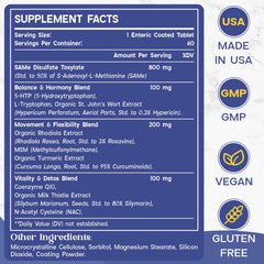 Enerlix SAM-e tablets closeup showing enteric coating for absorption