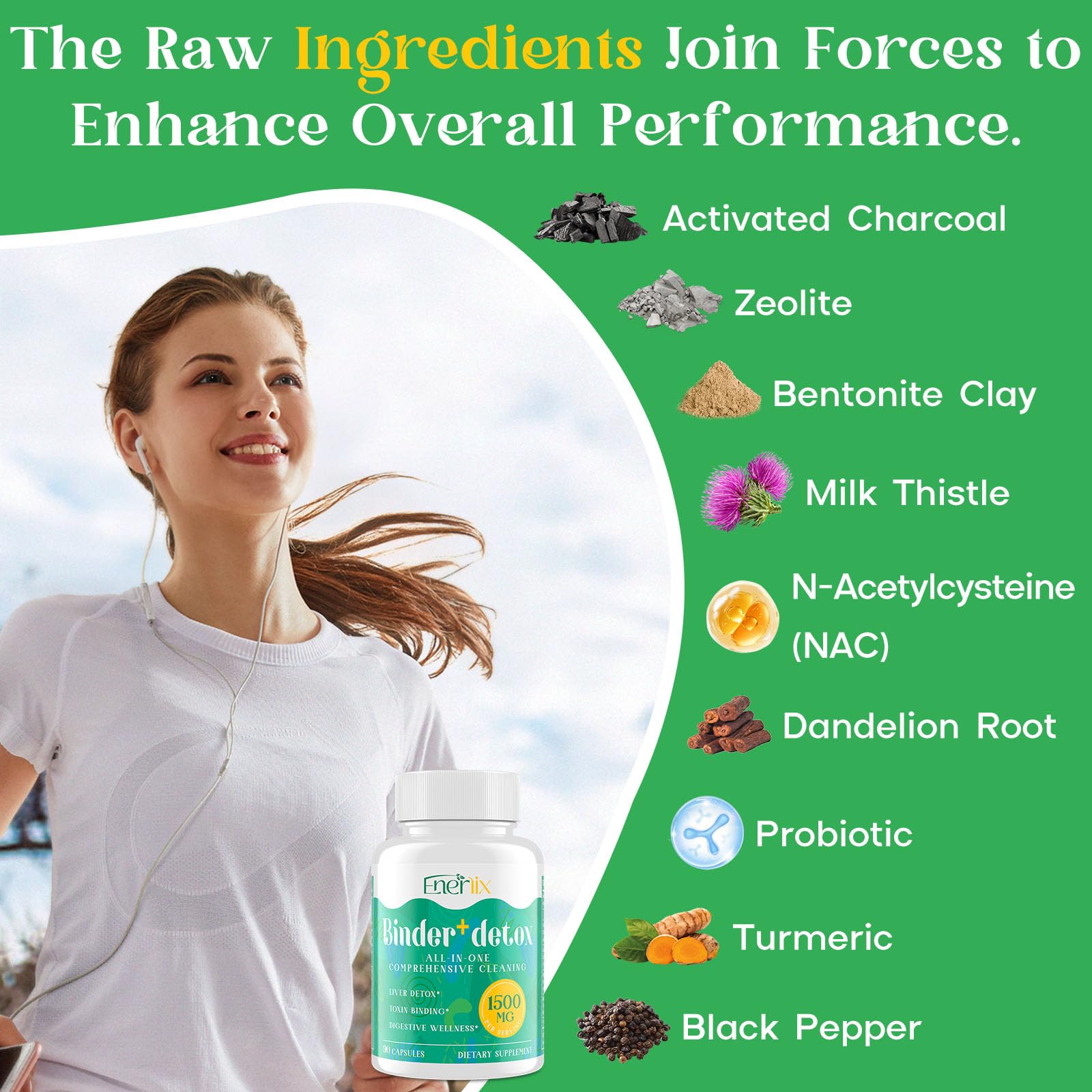 Enerlix zeolite and bentonite clay powder image implying deep detox.
