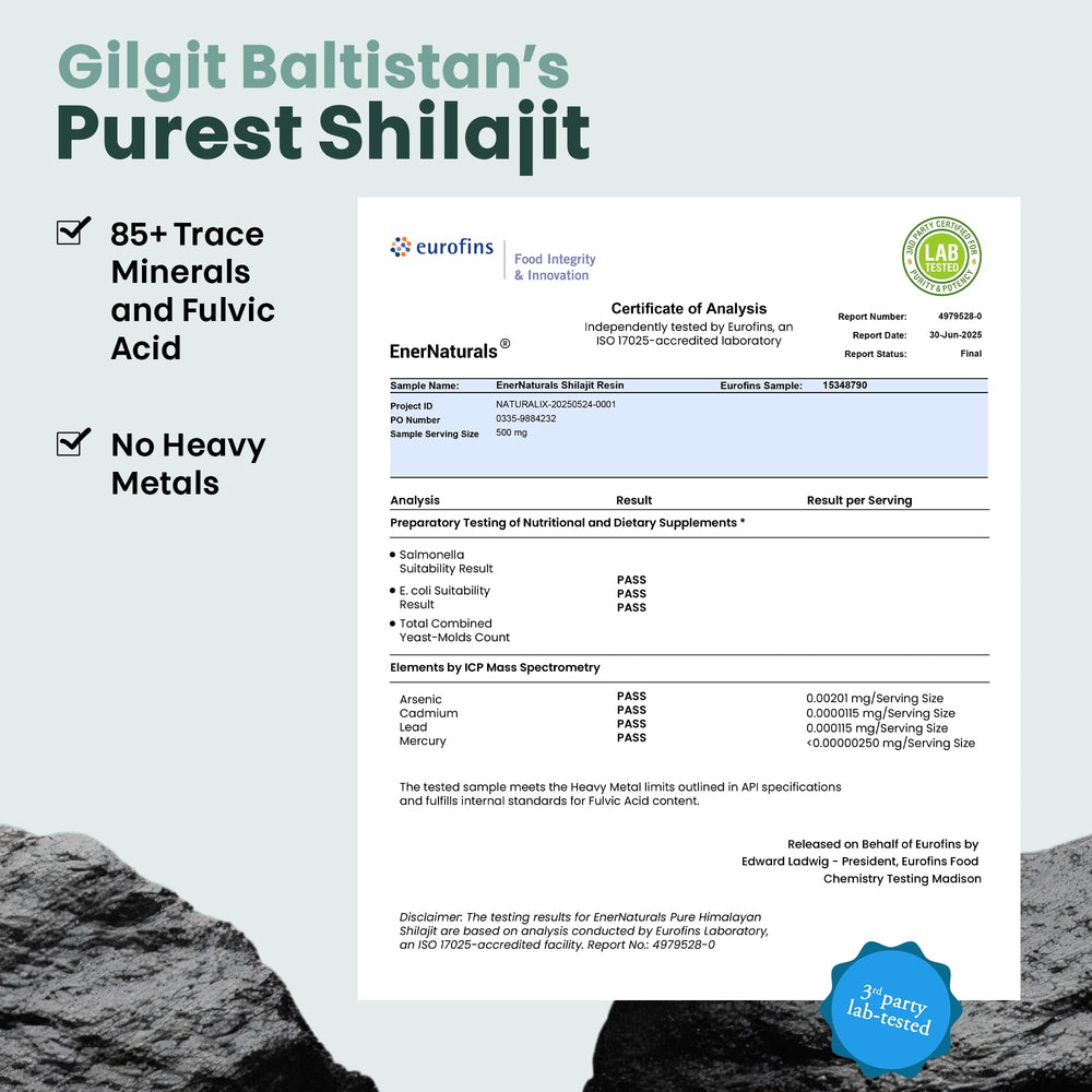 EnerNaturals Shilajit resin pea-sized portion for easy dosing
