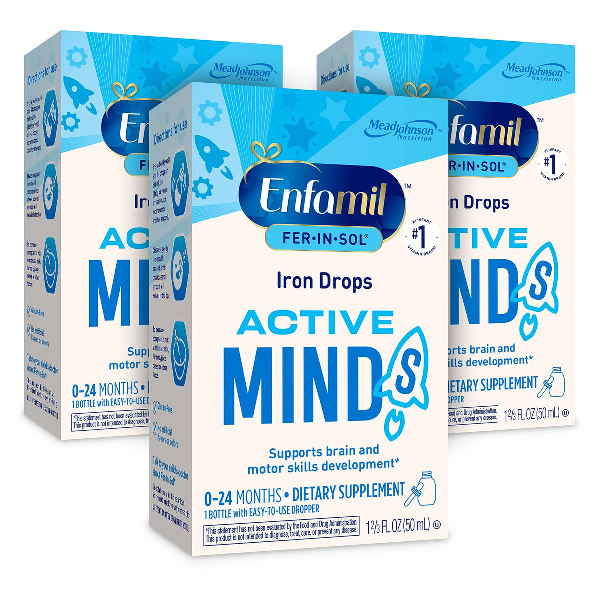 Enfamil Fer-in-Sol bottle with dropper for easy iron supplementation
