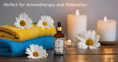 Enhanced Essentials Chamomile bath relaxation scene for a boutique spa soak.