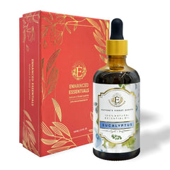 Enhanced Essentials Eucalyptus Oil bottle and dropper for precise, mess-free dispensing.