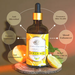Close-up of lemon essential oil in glass dropper for precise use.