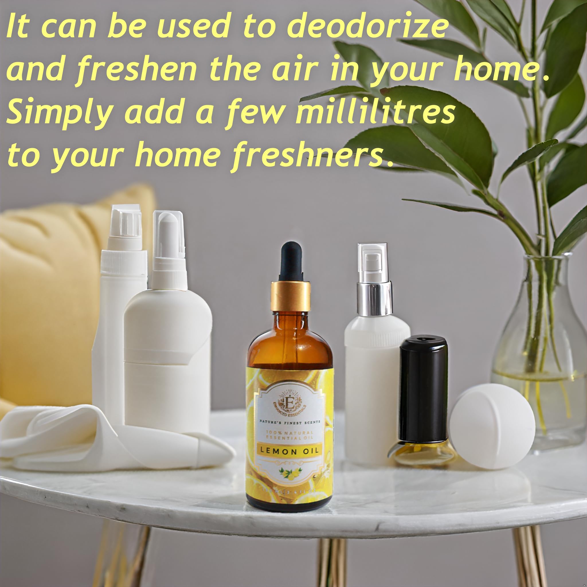 Diluted lemon oil in carrier oil for skincare brightening.