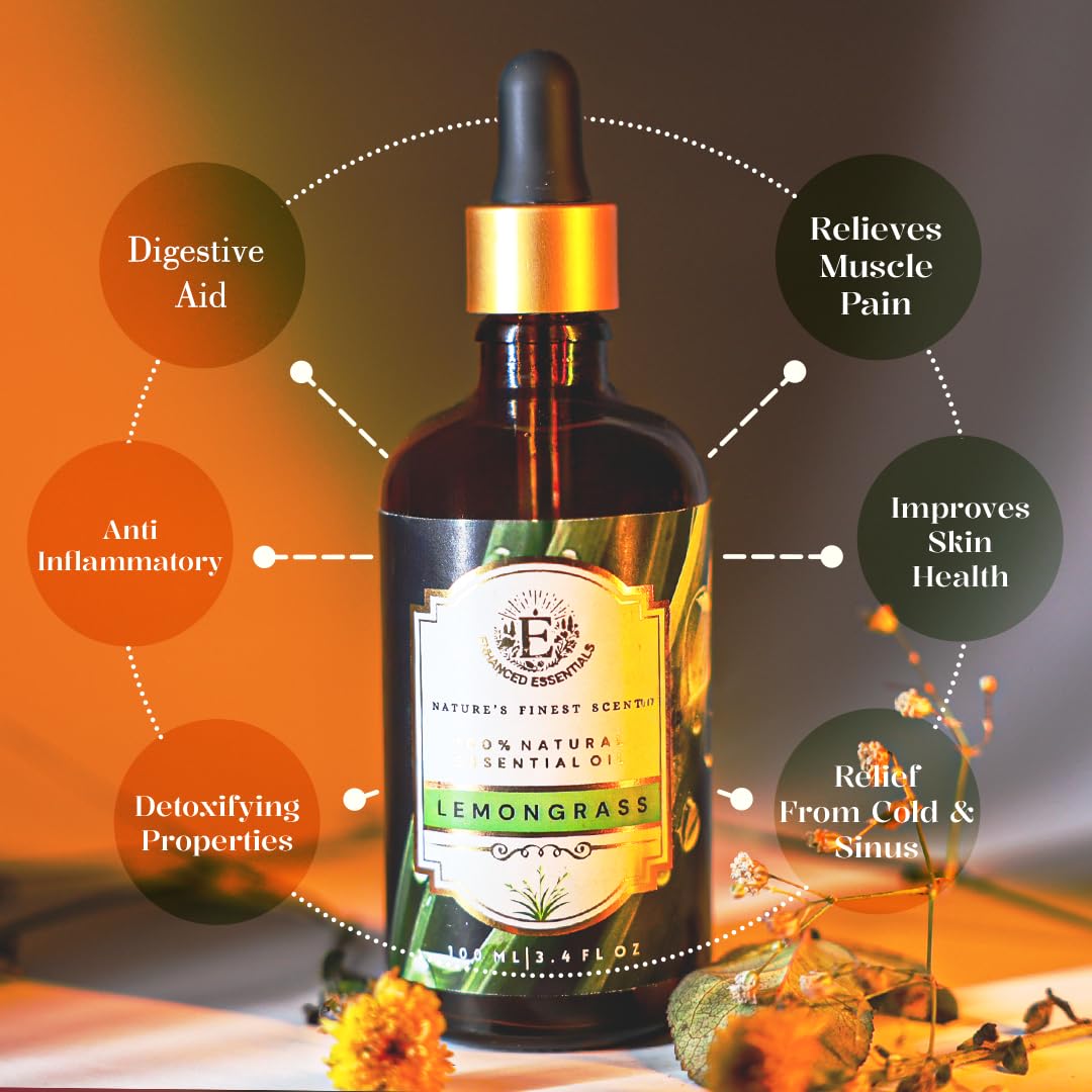 Enhanced Essentials Lemongrass packaging box highlighting premium quality.