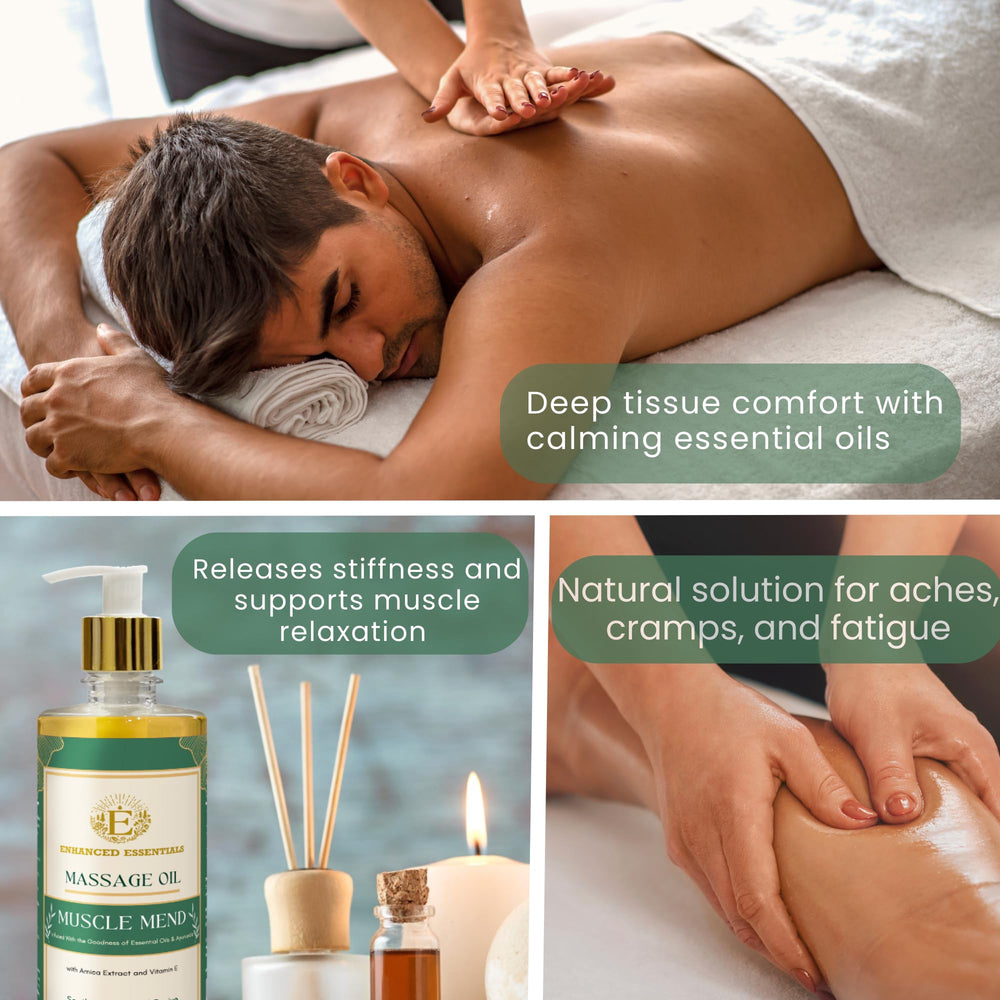 Enhanced Essentials Muscle Mend with ashwagandha and arnica for fatigue relief.