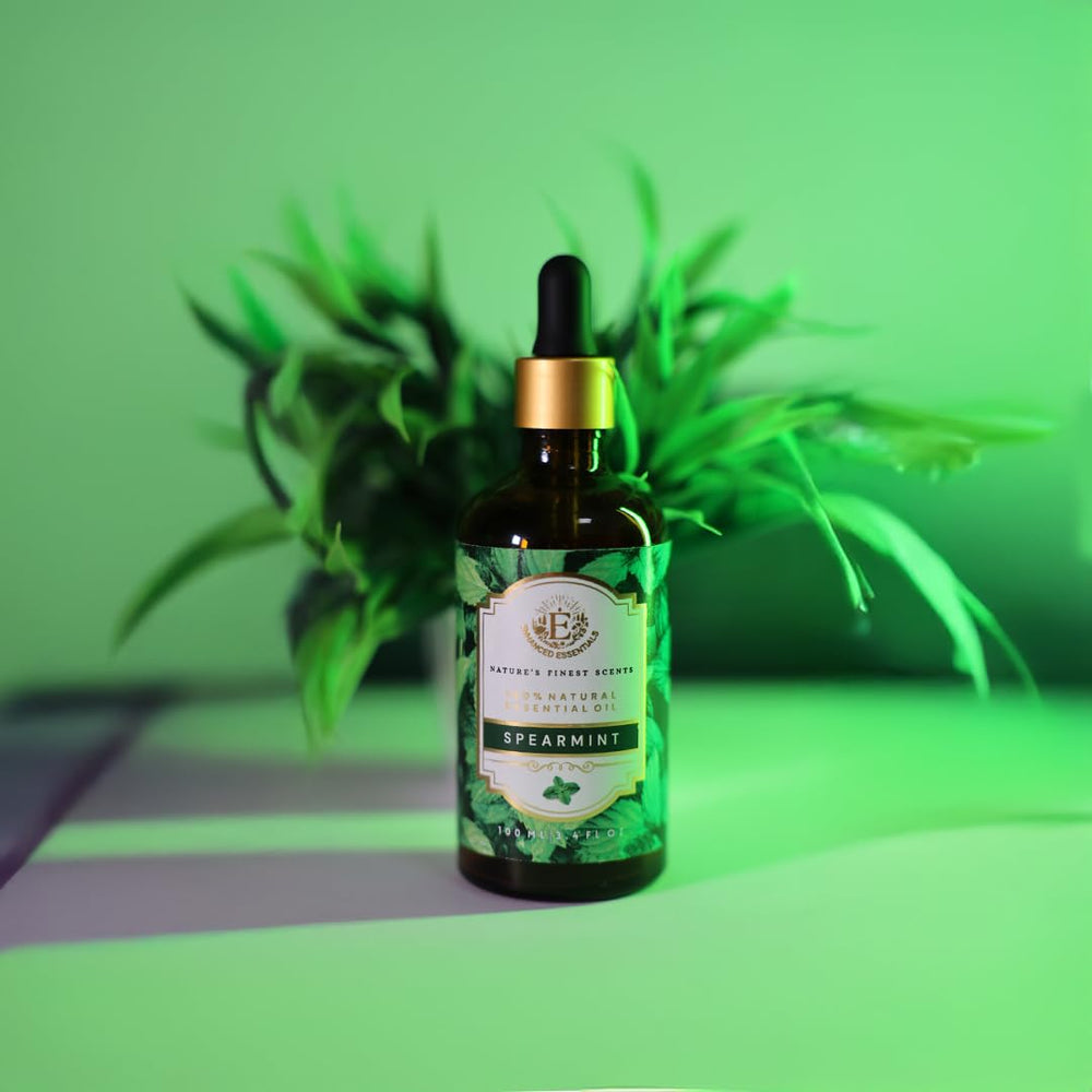 Enhanced Essentials Spearmint oil in diffuser for refreshing home ambience