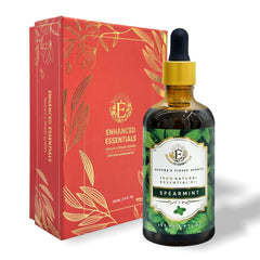 Enhanced Essentials Spearmint oil bottle with dropper for precise application