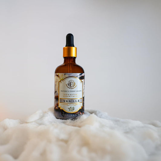 Dropper-equipped Enhanced Essentials Vanilla Oil for precise blending