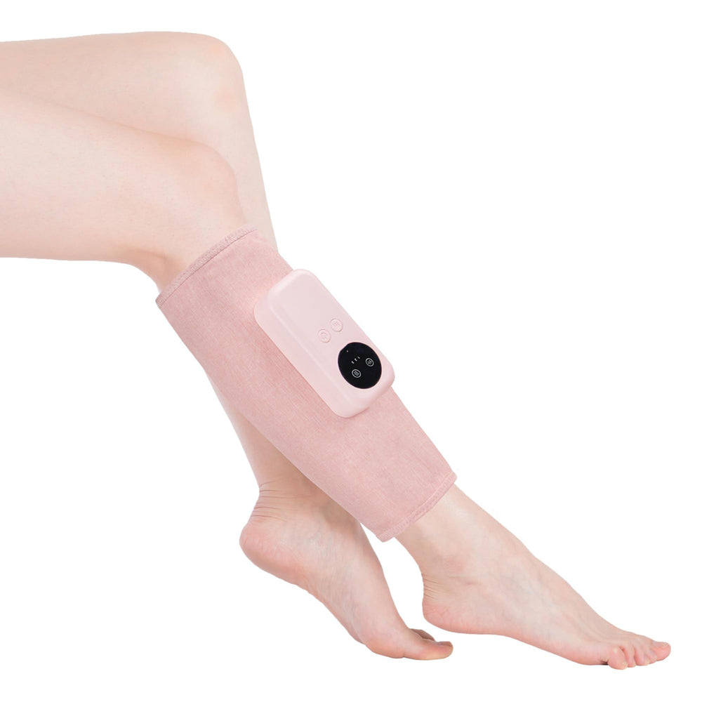 Eniosvar air compression leg massager worn for targeted relief during travel